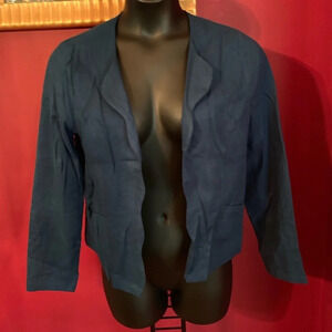 Just Fab linen blend open-front blazer